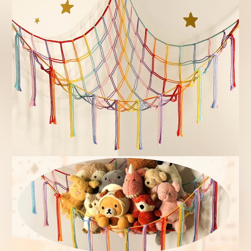NWT Colorful Woven Rope Hammock